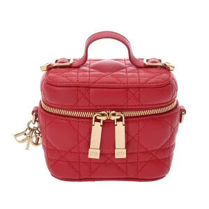 Dior Cannage Lady Vanity Bag Red Lambskin